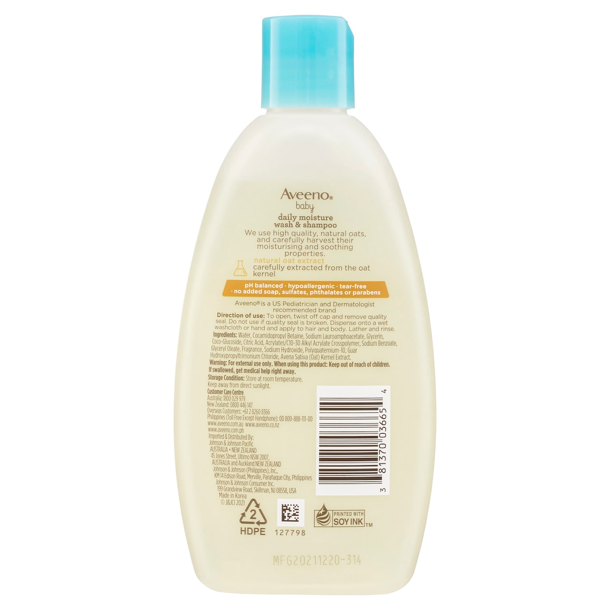 Aveeno Baby Wash & Shampoo Lightly Scented 236Ml