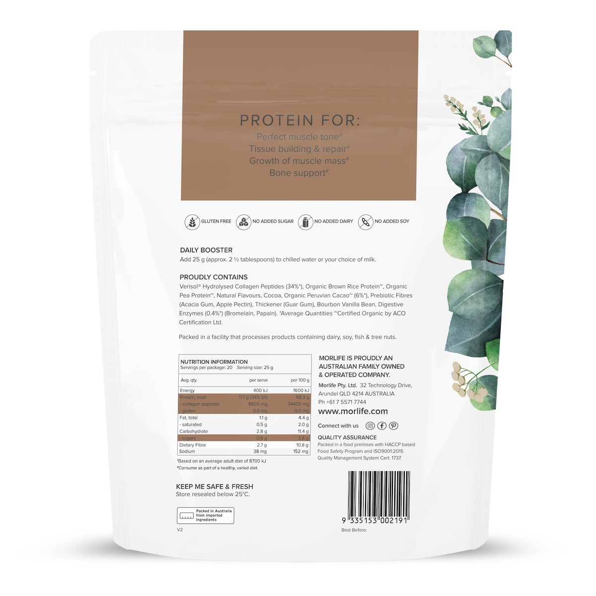 Morlife Beauty Protein Double Choc 500G