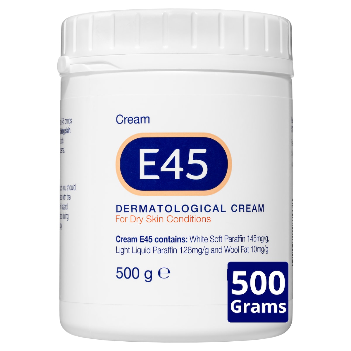 E45 Dermatological Cream Tub 500G