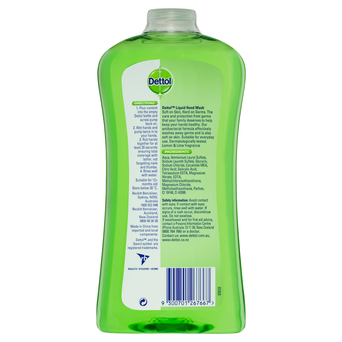 Dettol Liquid Hand Wash Lemon & Lime Refill 950Ml