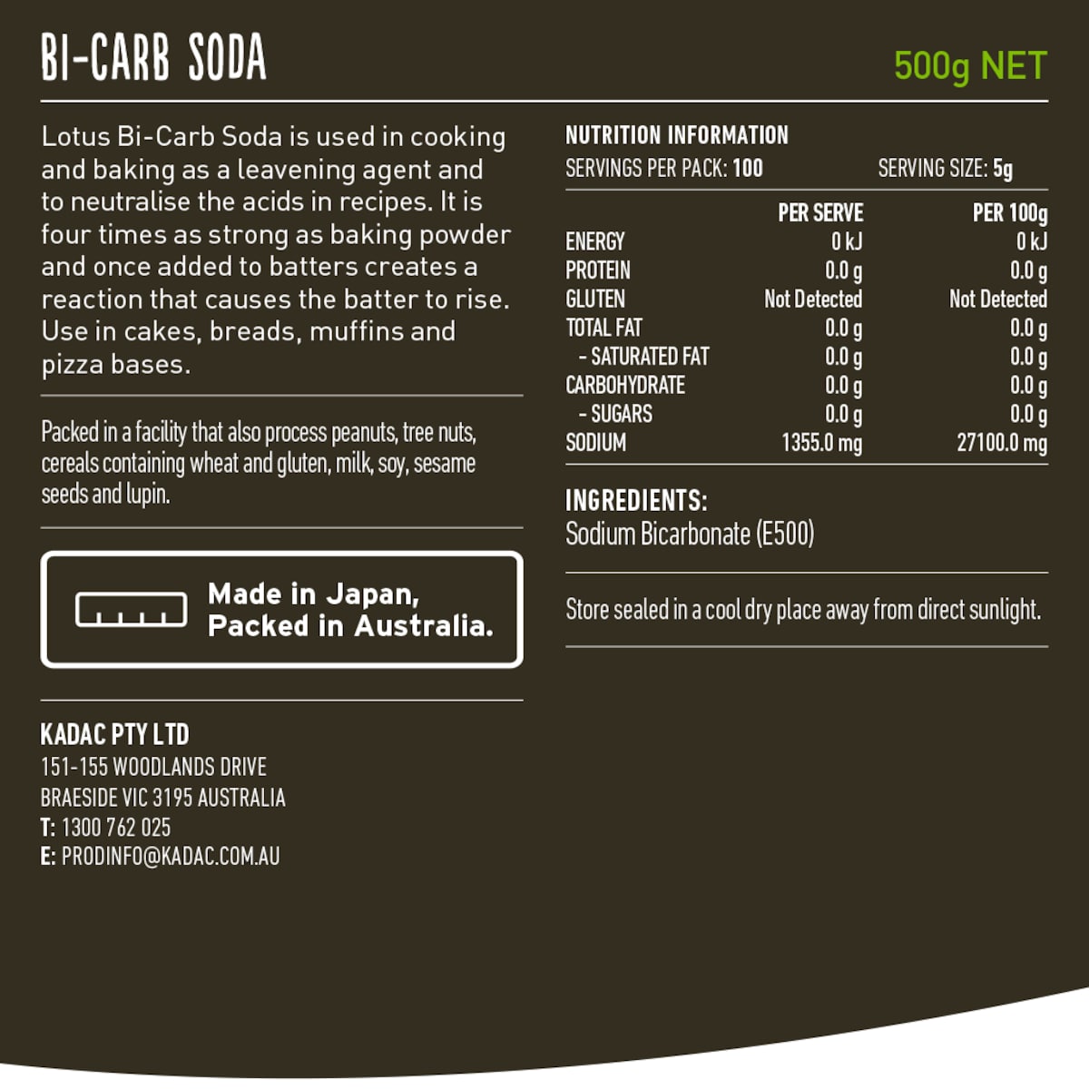 Lotus Bicarb Soda 500G