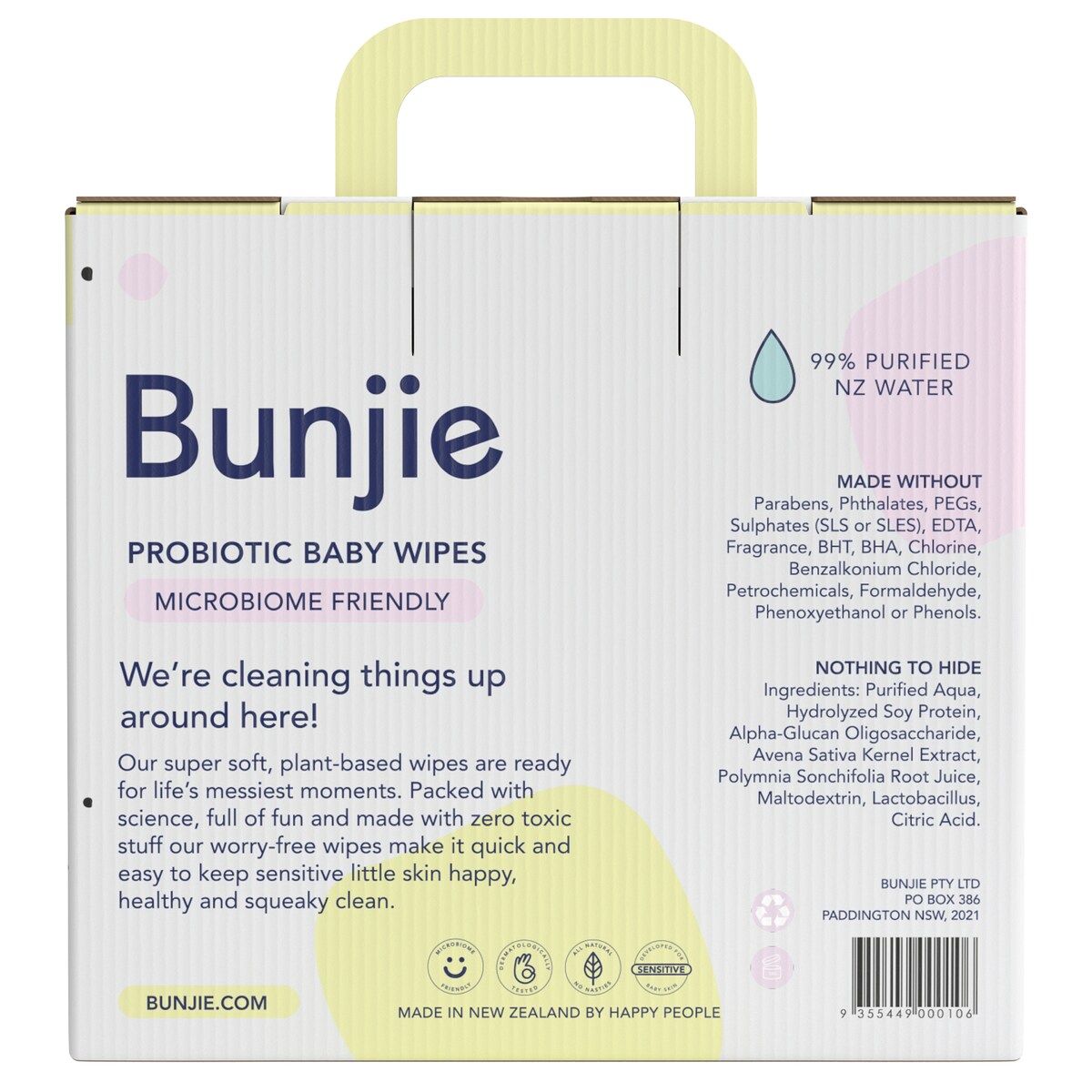 Bunjie Probiotic Baby Wipes 3 X 80 Wipes