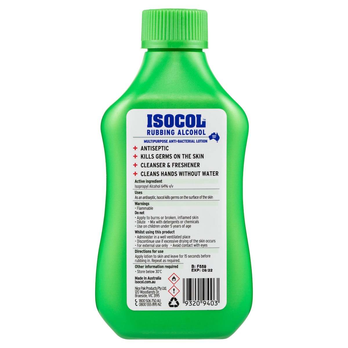 Isocol Antiseptic Rubbing Alcohol Lotion 345Ml