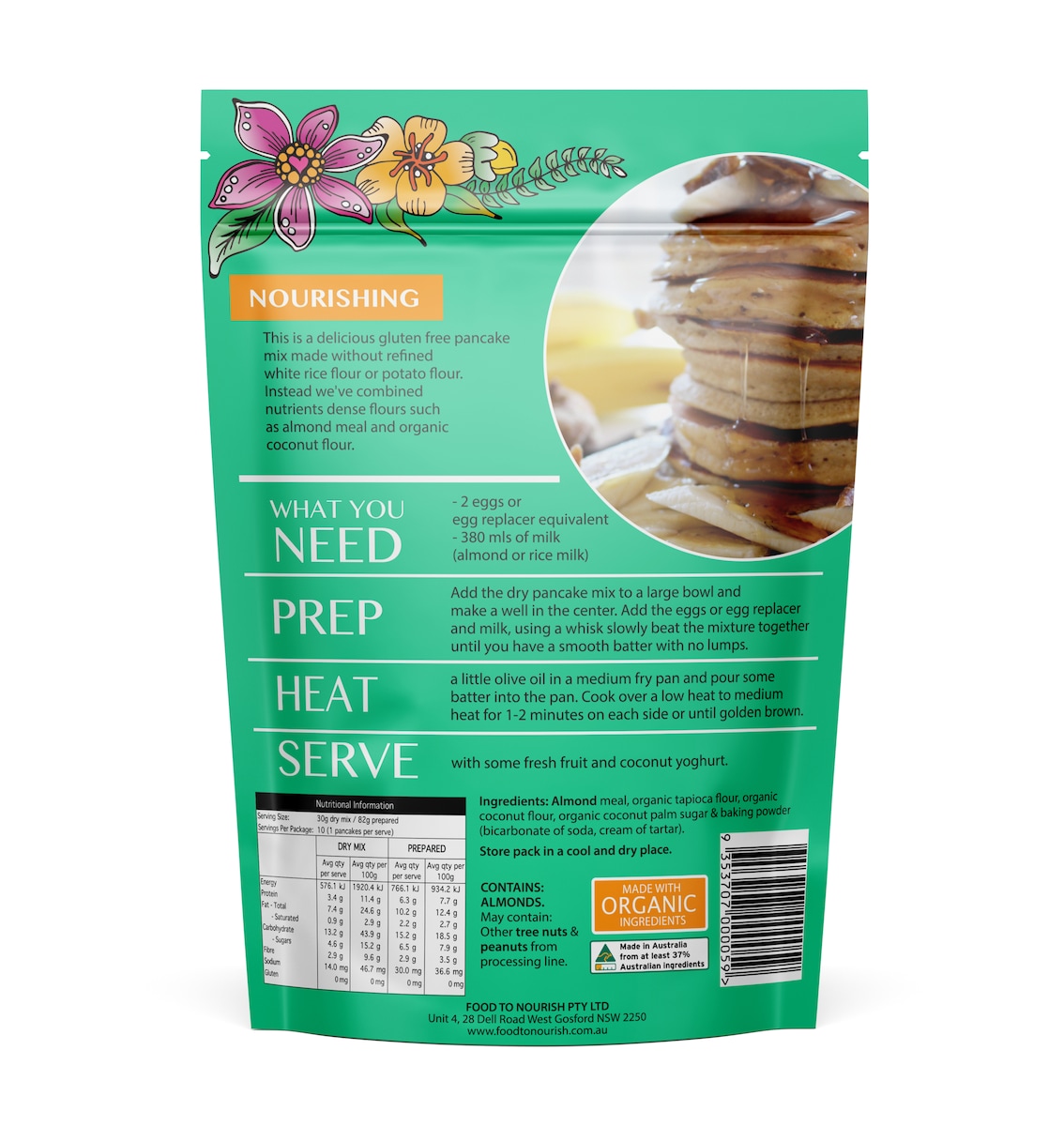 Food To Nourish Fluffy Pancake Mix 300G