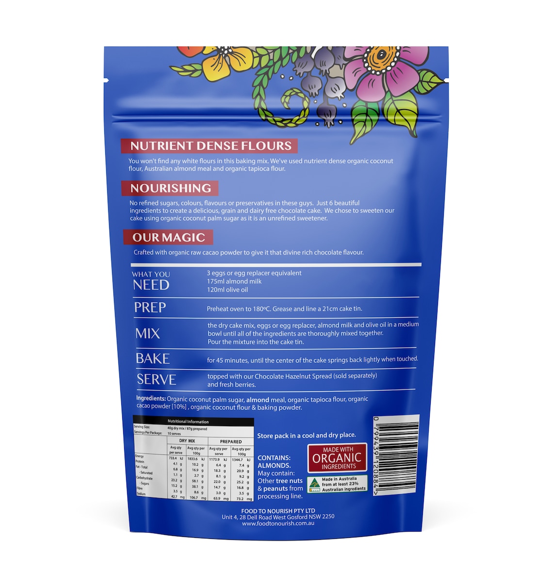 Food To Nourish Chocolate Cake Mix 400G