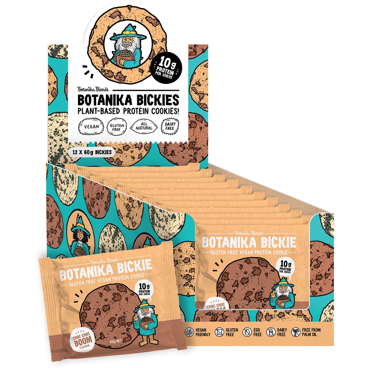 Botanika Bickies Plant Based Protein Cookies Choc Choc Boom 12 X 60G