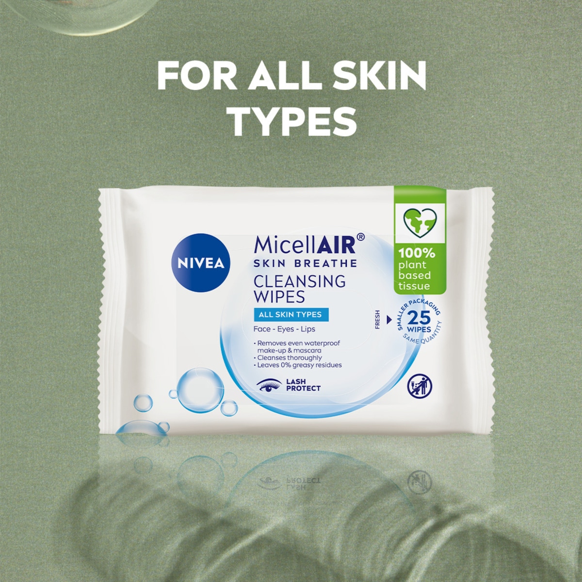 Nivea Micellair Biodegradable Facial Cleansing Wipes 25 Pack