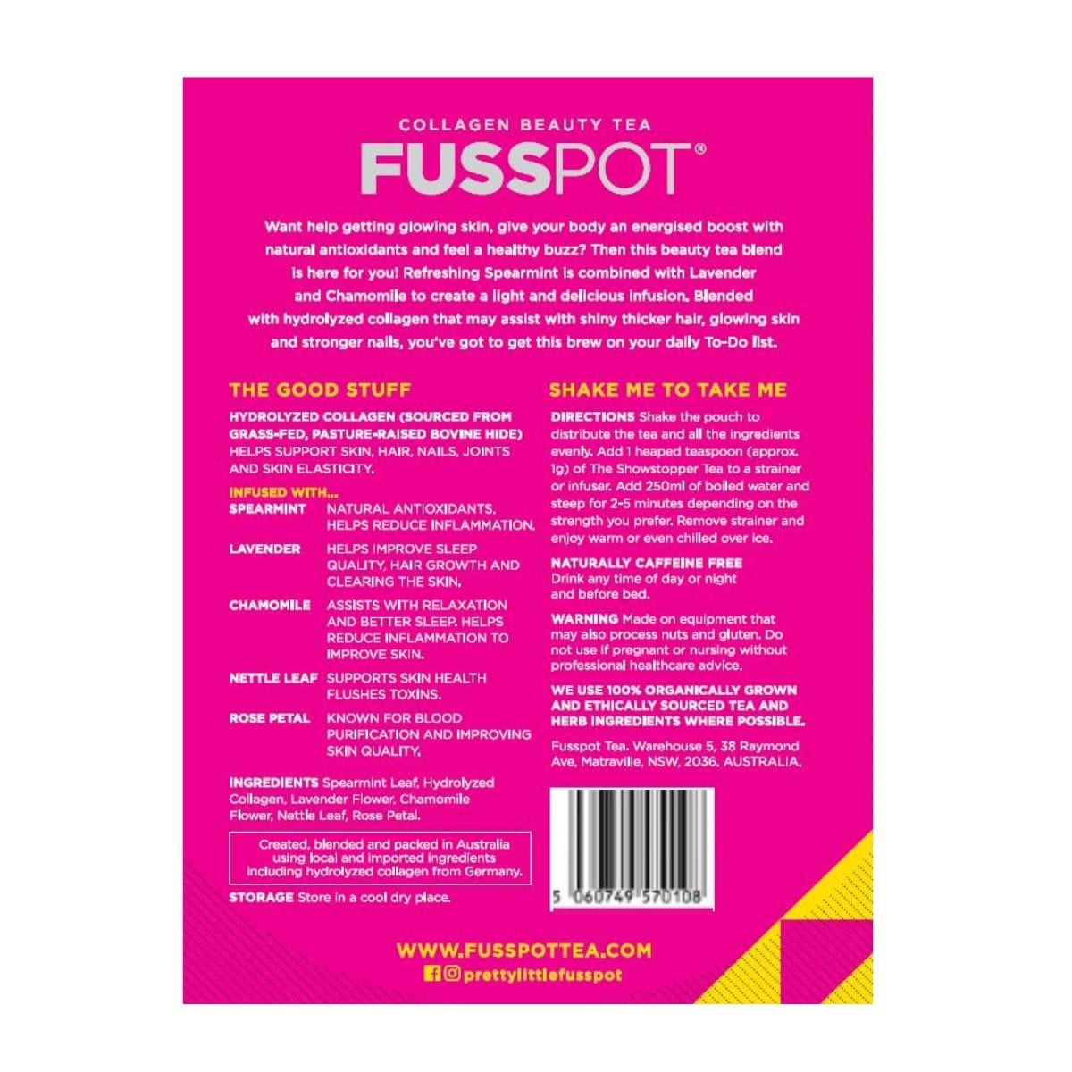 Fusspot Collagen Beauty Tea The Showstopper Loose Leaf Tea 70G