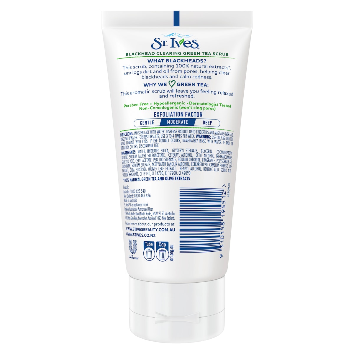 St Ives Blackhead Clearing Green Tea Face Scrub 150Ml