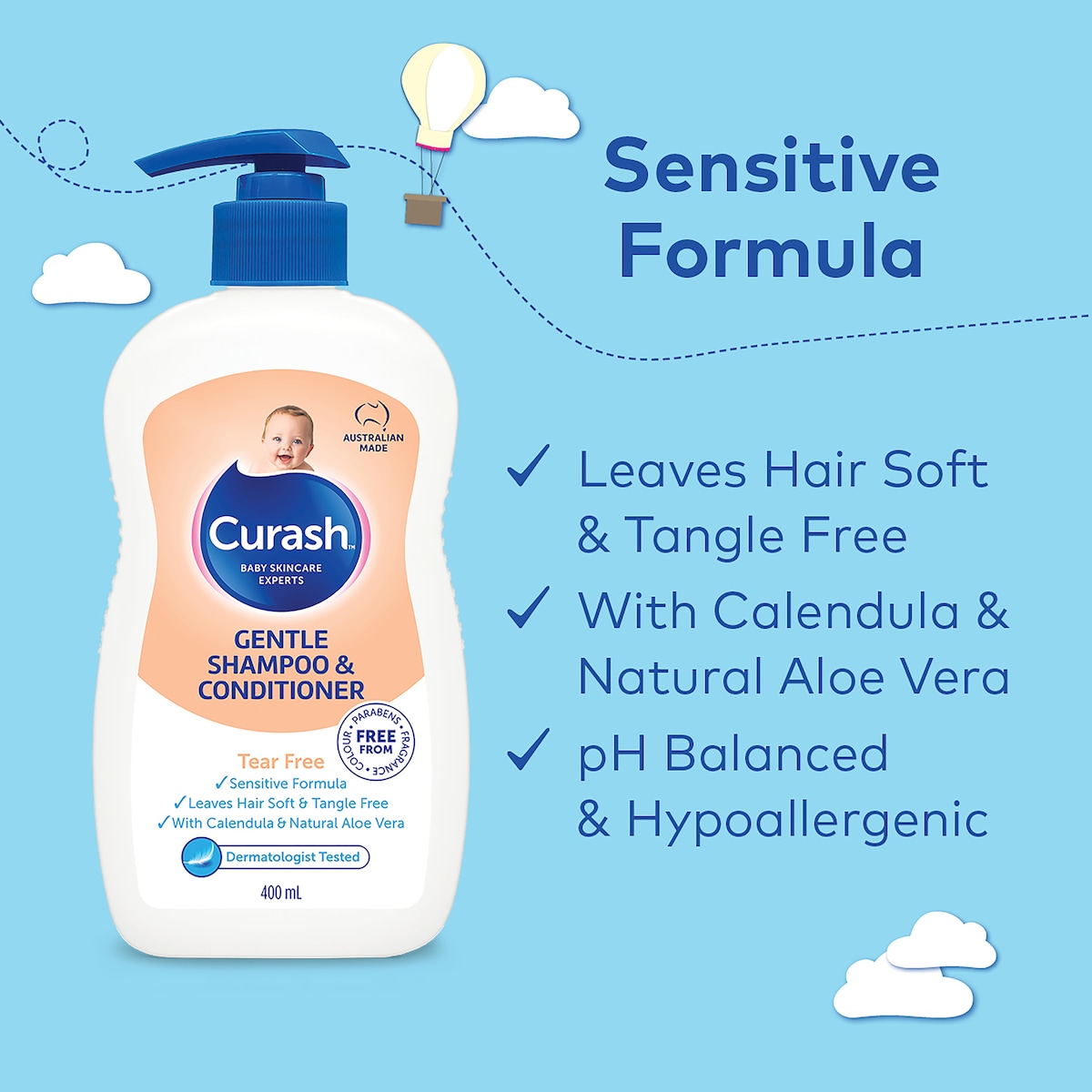 Curash Gentle Shampoo & Conditioner 400Ml