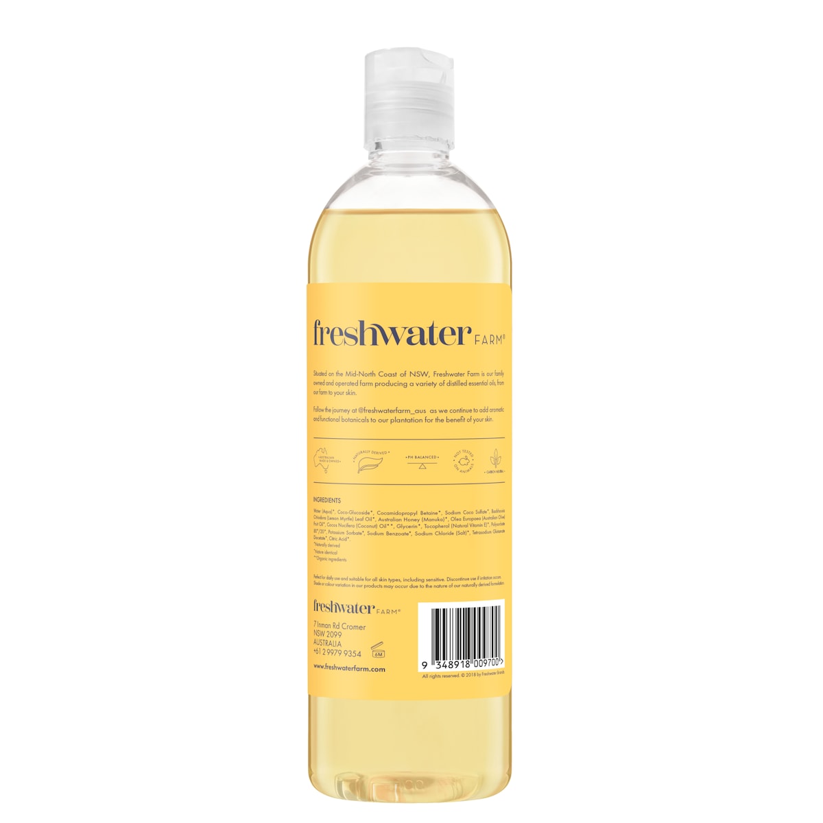 Freshwater Farm Lemon Myrtle Oil + Manuka Honey Body Wash 500Ml