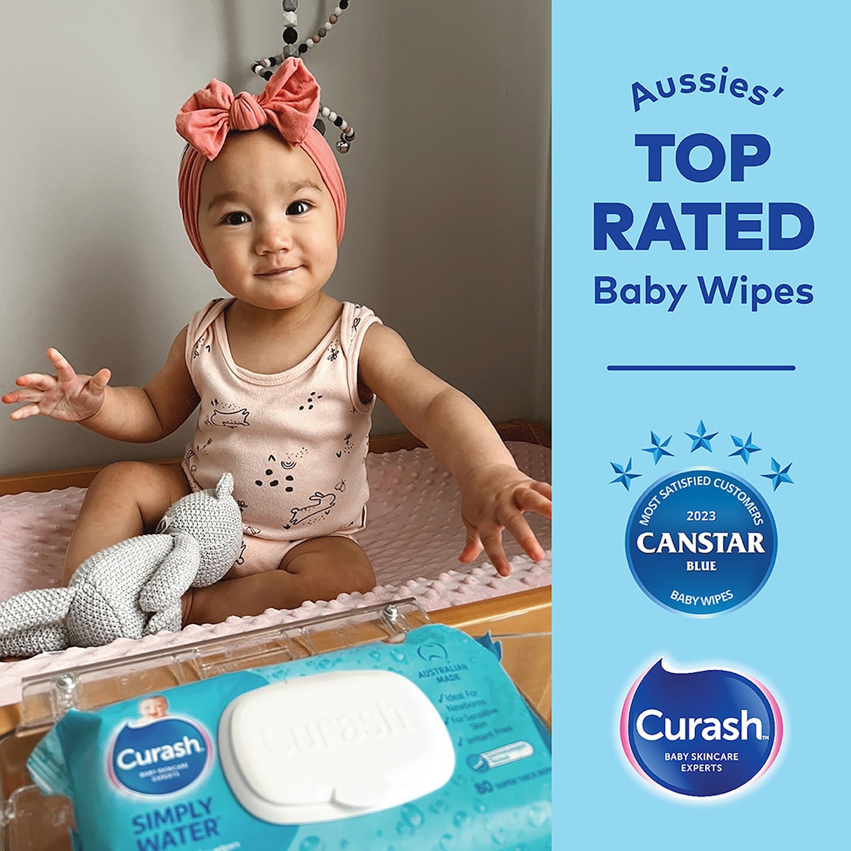 Curash Baby Simply Water 3 X 80 Baby Wipes