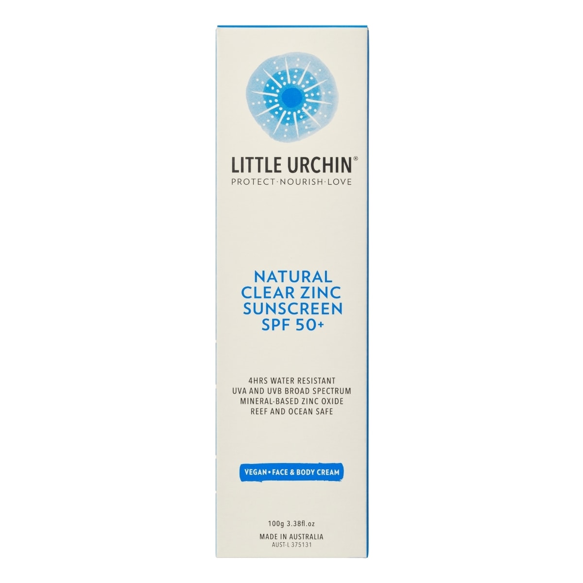 Little Urchin Natural Clear Zinc Sunscreen Spf50 100G