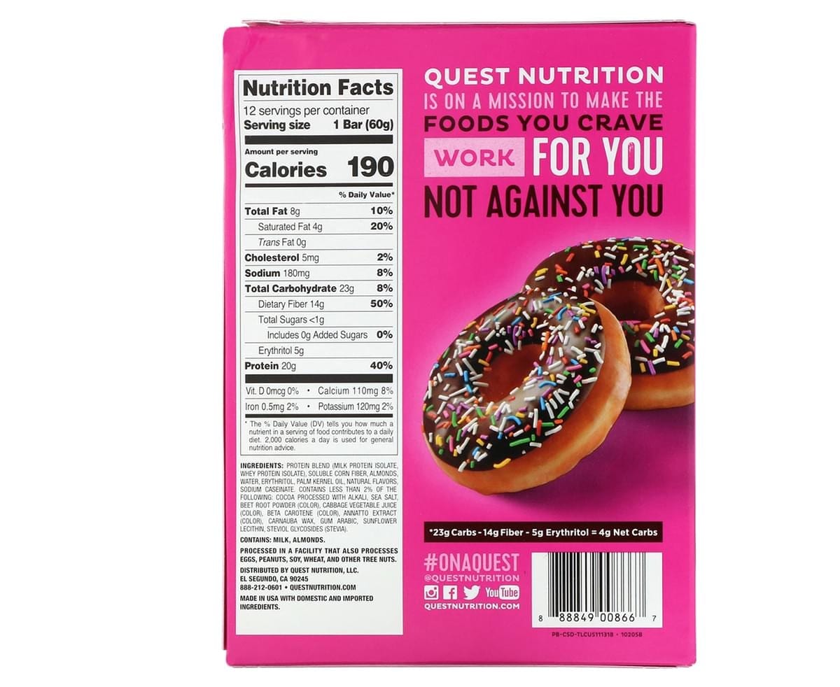 Quest Protein Bar Chocolate Doughnut 60G