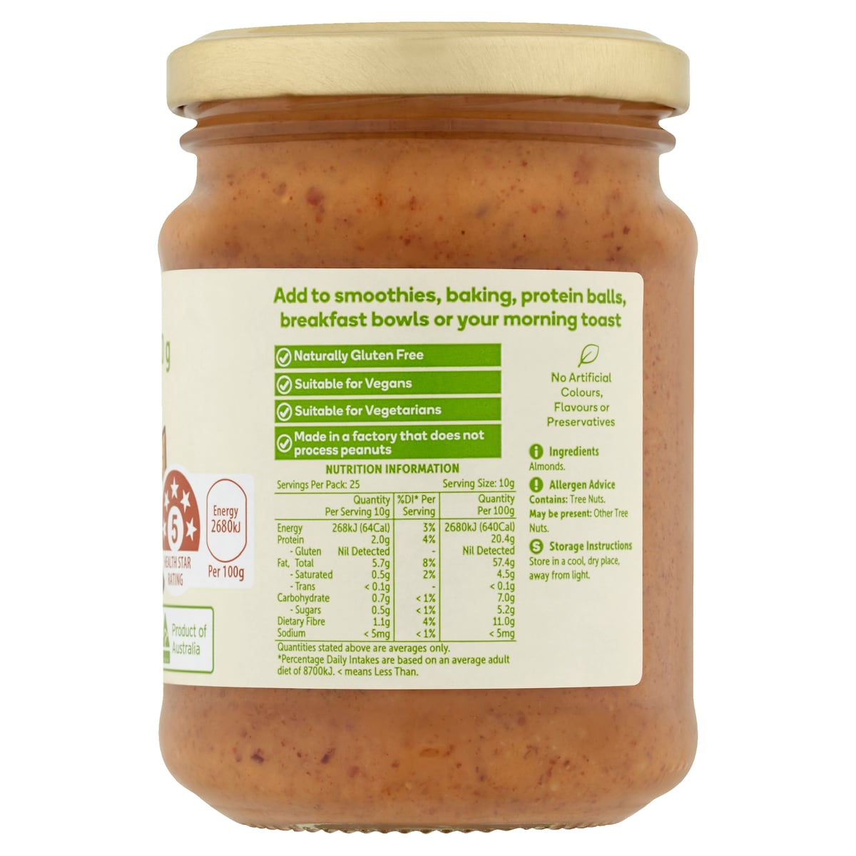 Macro Natural Almond Spread 250G