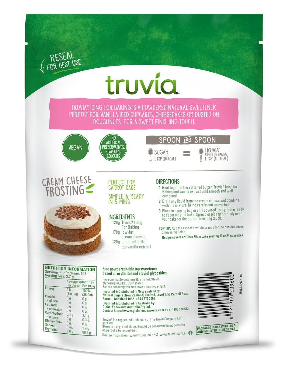 Truvia For Baking Icing Sweetener 280G