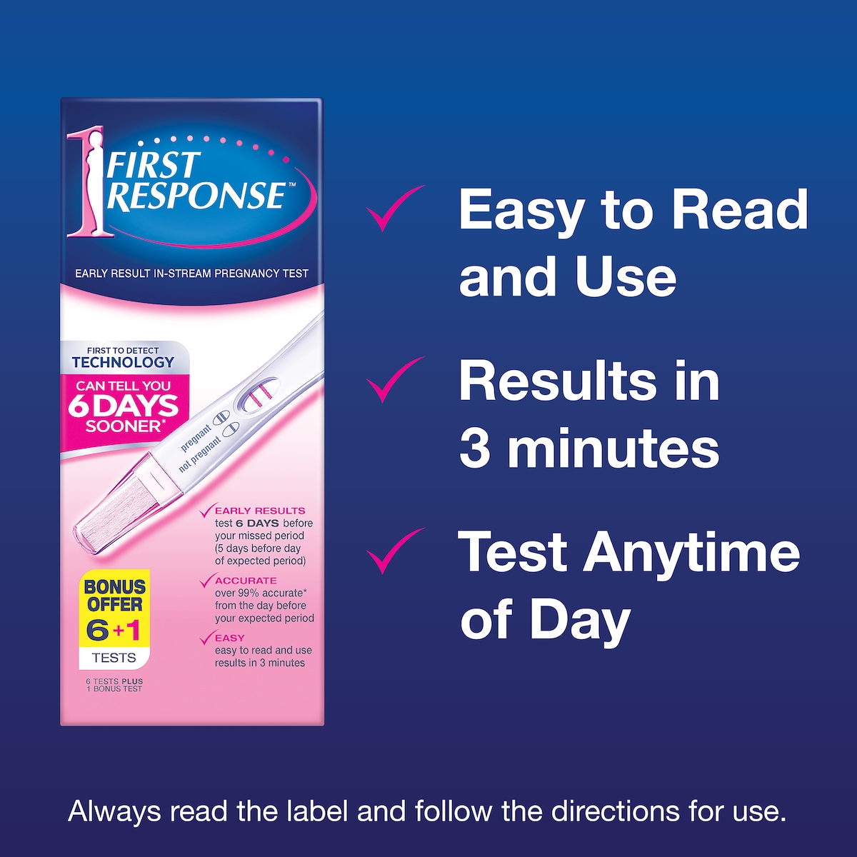 First Response Early Result Instream Pregnancy Test 6 + 1 Test