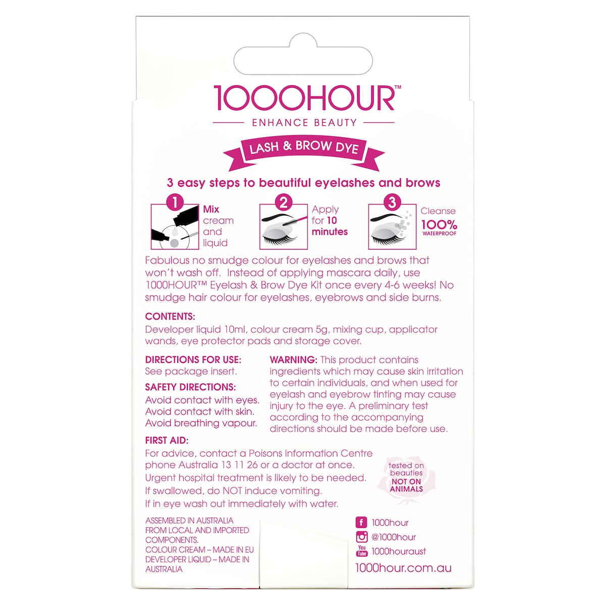 1000 Hour Eyelash & Brow Dye Kit Dark Brown