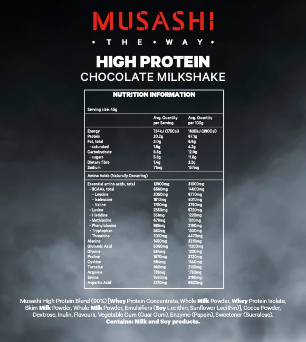 Musashi High Protein Chocolate Milkshake 2Kg