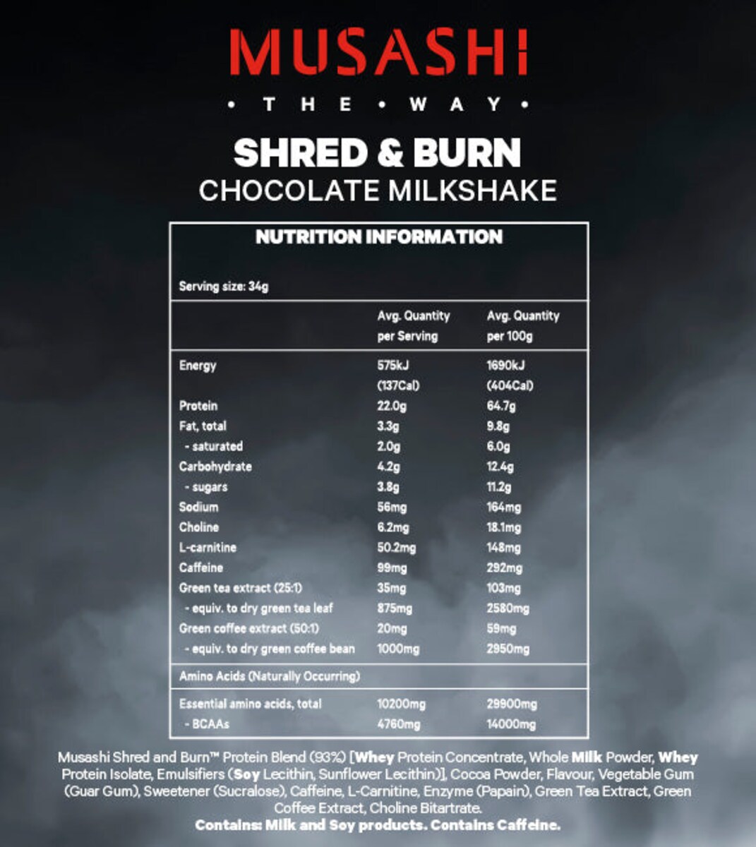 Musashi Shred & Burn Chocolate Milkshake 2Kg