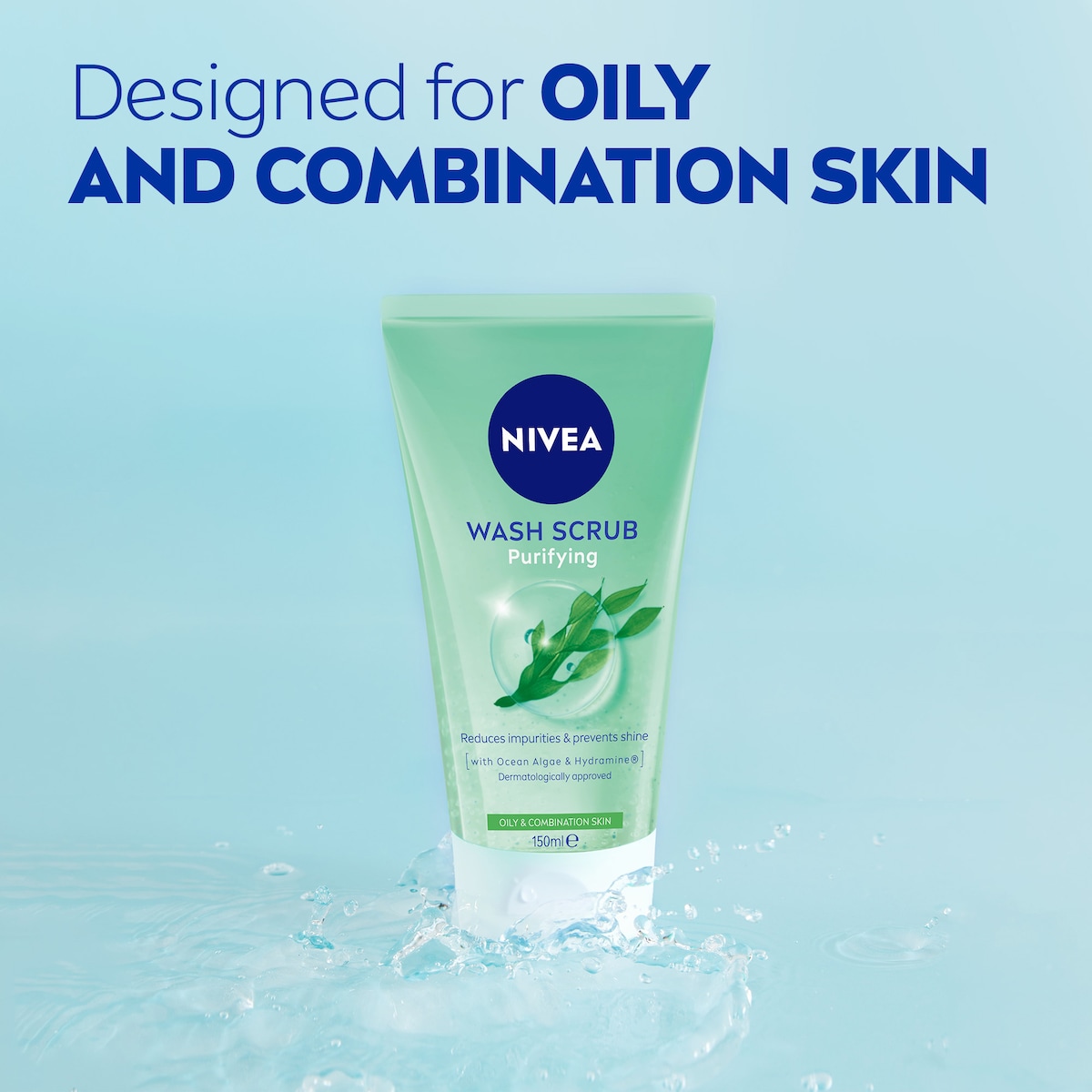 Nivea Purifying Wash Scrub For Oily & Combination Skin 150Ml