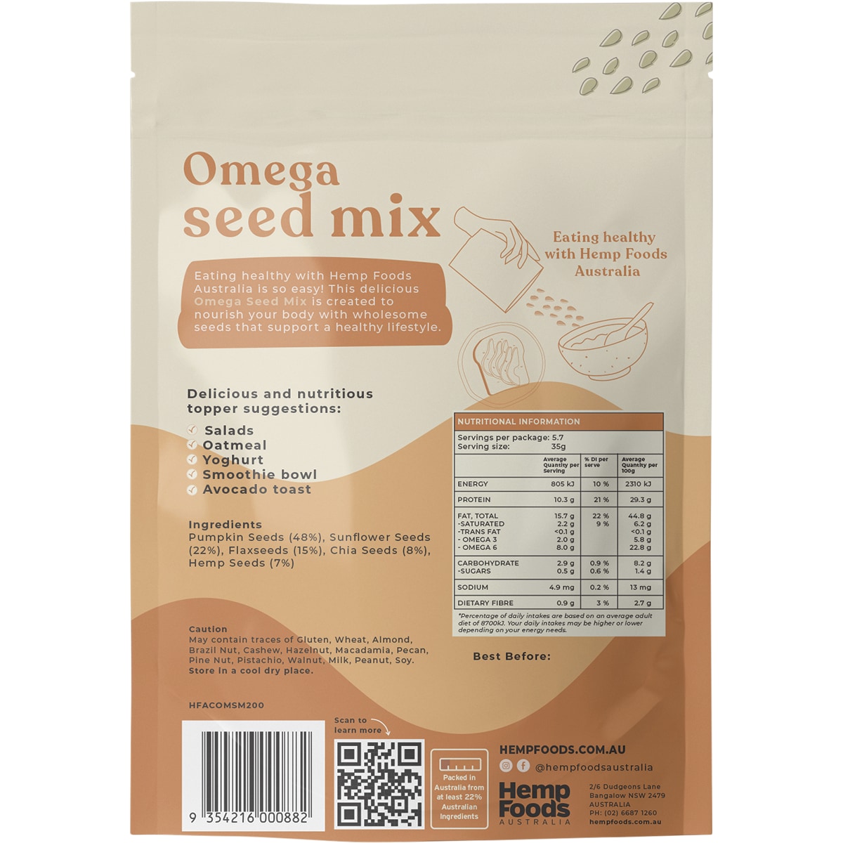 Hemp Foods Australia Omega Seed Mix 200G