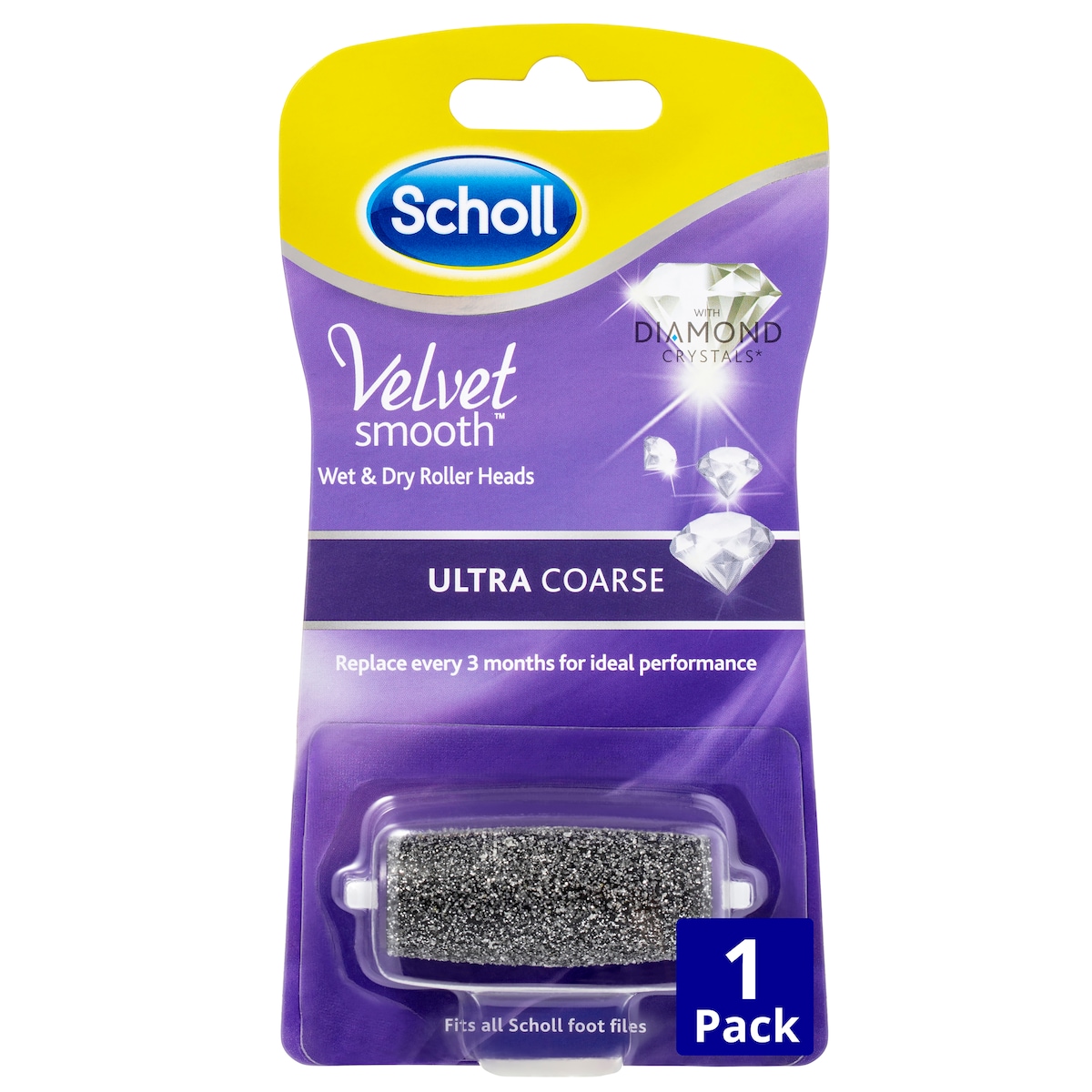 Scholl Velvet Smooth Wet And Dry Roller Head Ultra Coarse Refill 1 Pack