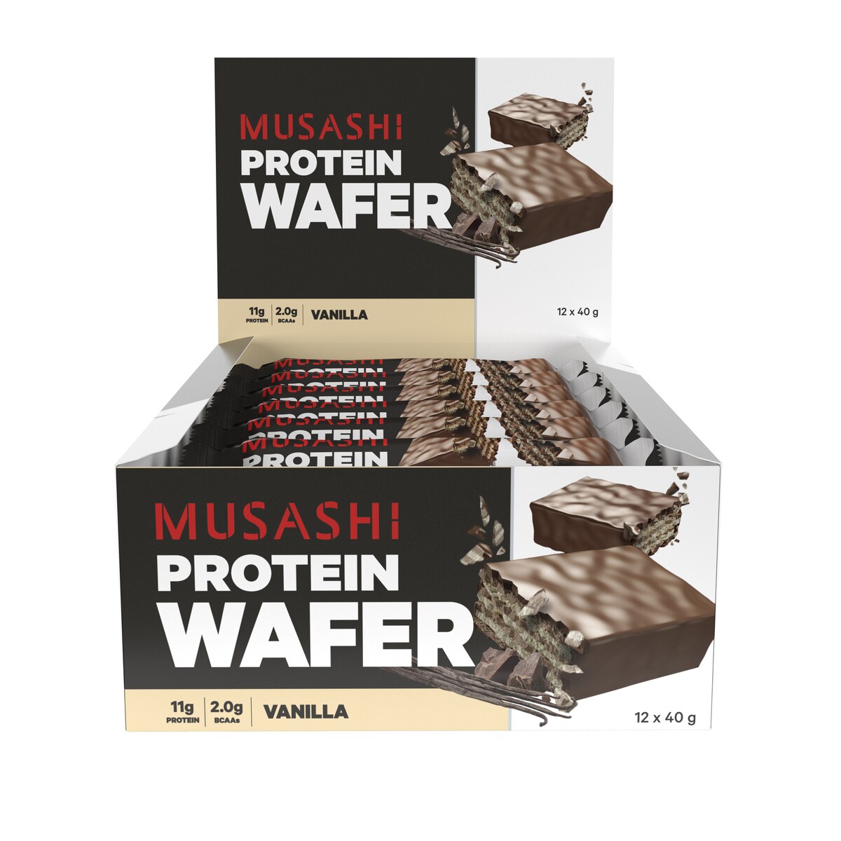 Musashi Vanilla Protein Wafer 12 X 40G