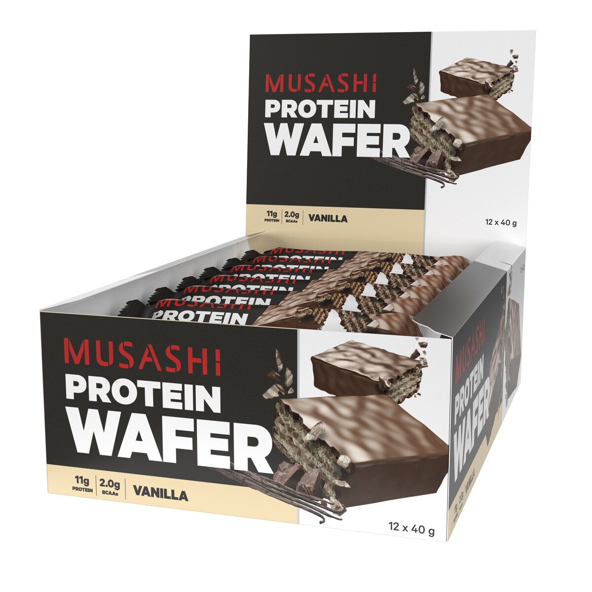 Musashi Vanilla Protein Wafer 12 X 40G