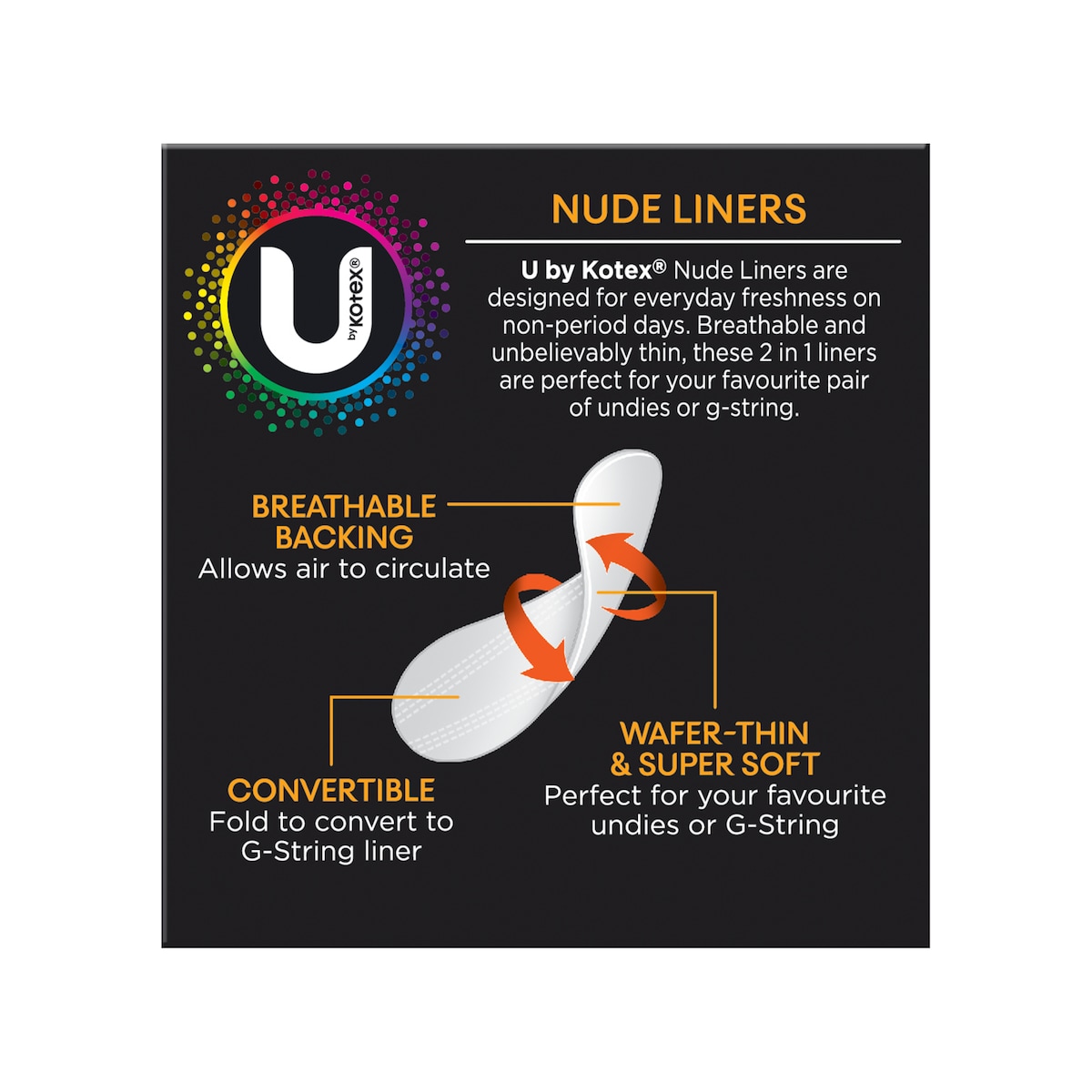 U By Kotex Everyday Liners Nude 30 Pack