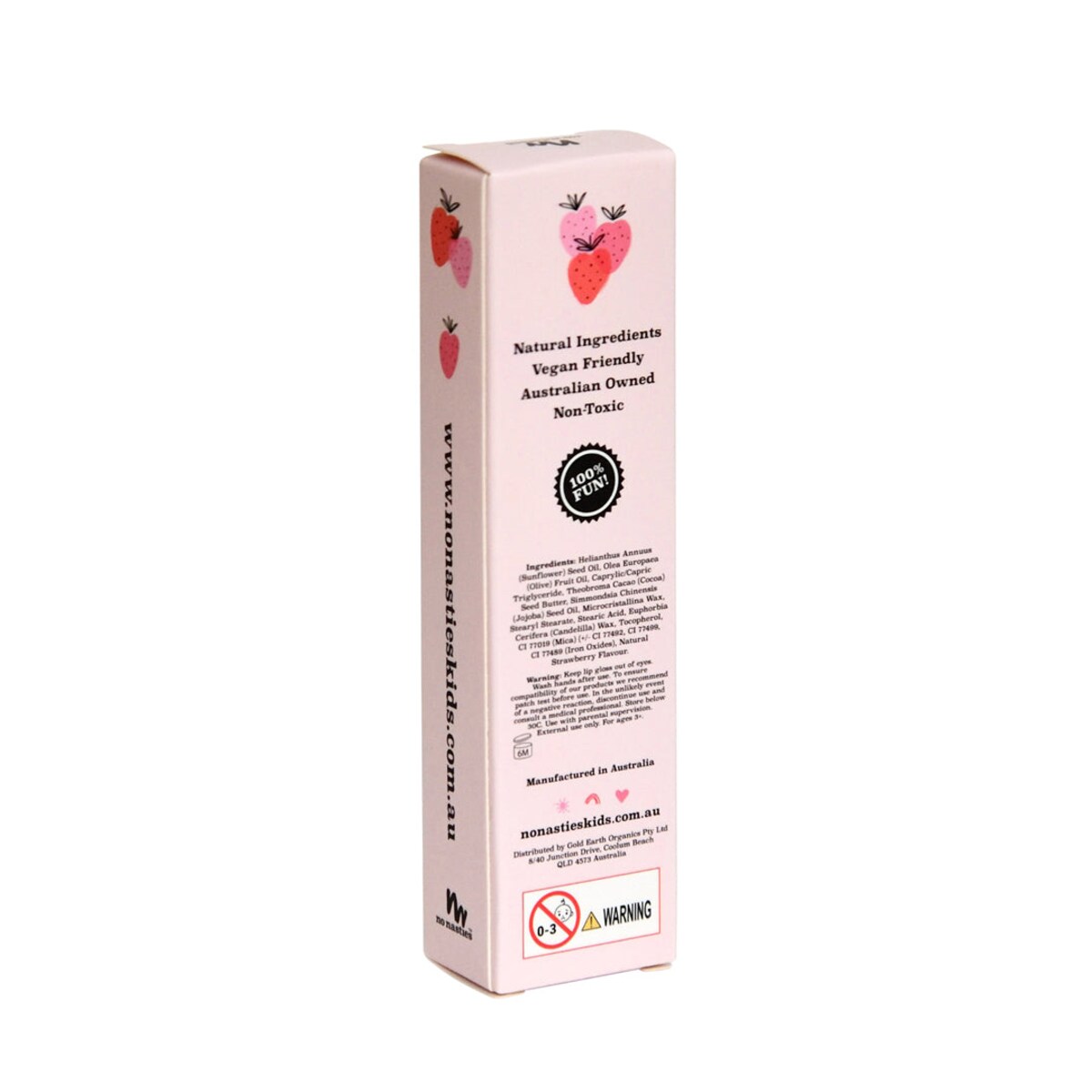 No Nasties Kids All Natural Sweet Strawberry Lip Gloss For Kids And Mums 10G