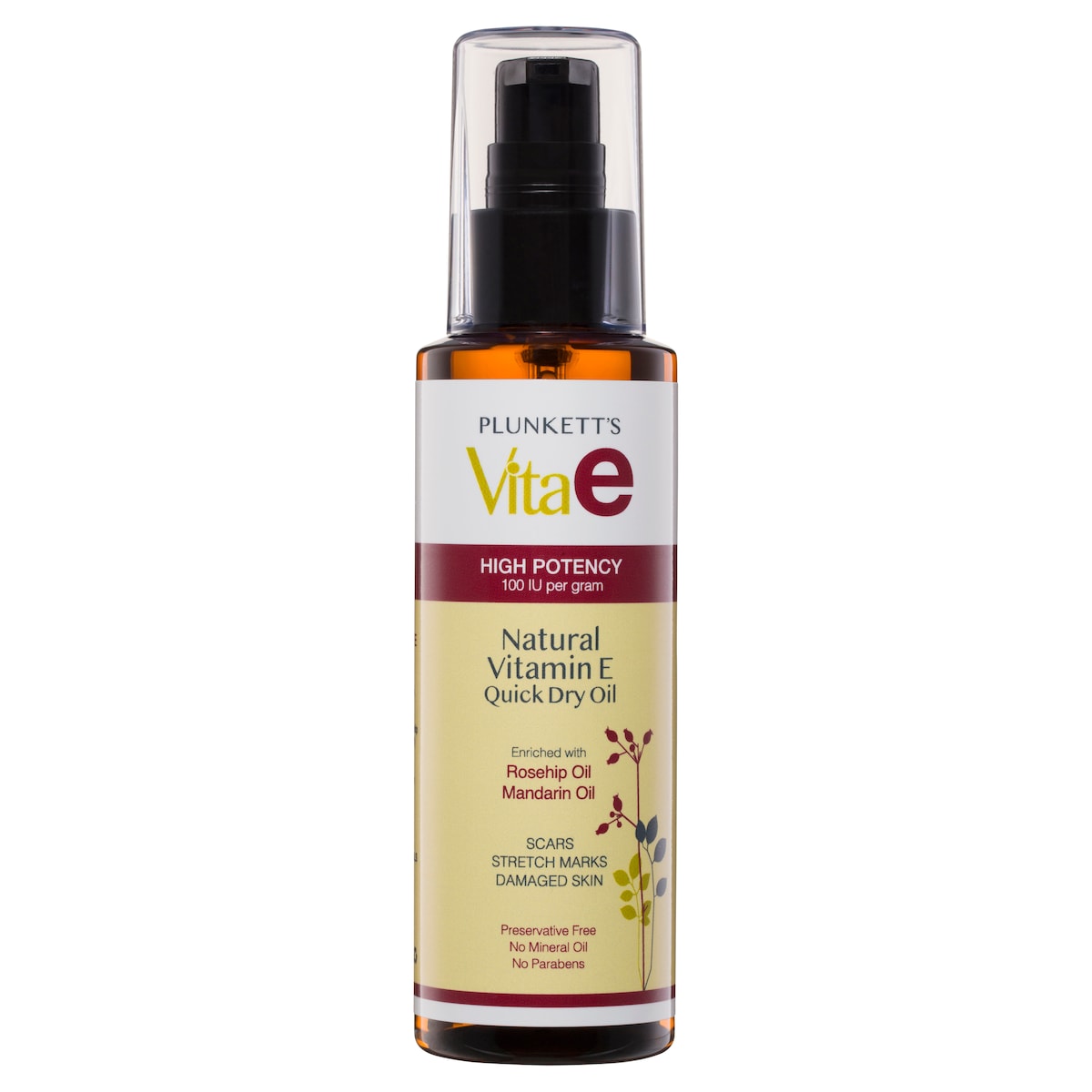 Plunketts Vitae Natural Vitamin E Quick Dry Oil 125Ml