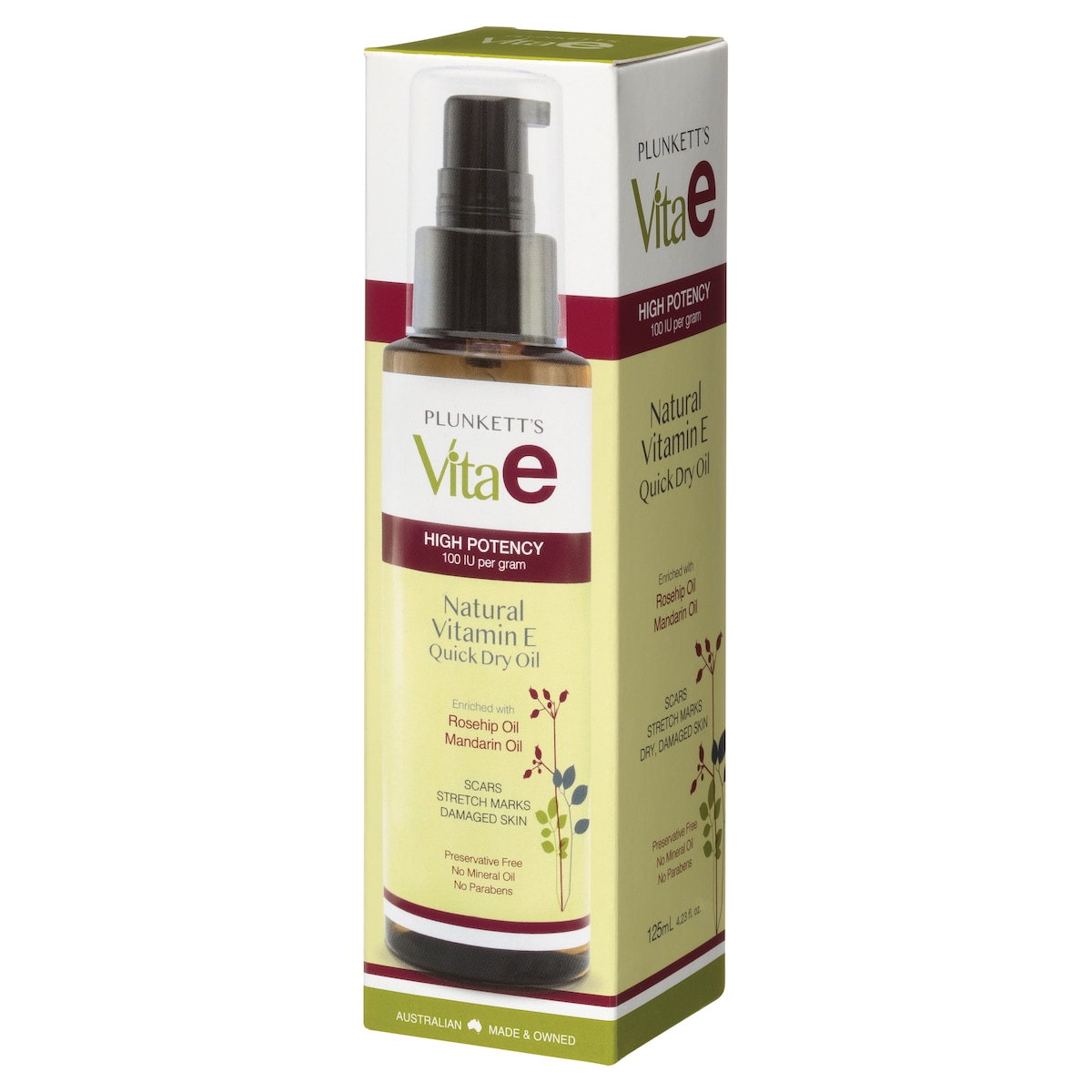 Plunketts Vitae Natural Vitamin E Quick Dry Oil 125Ml