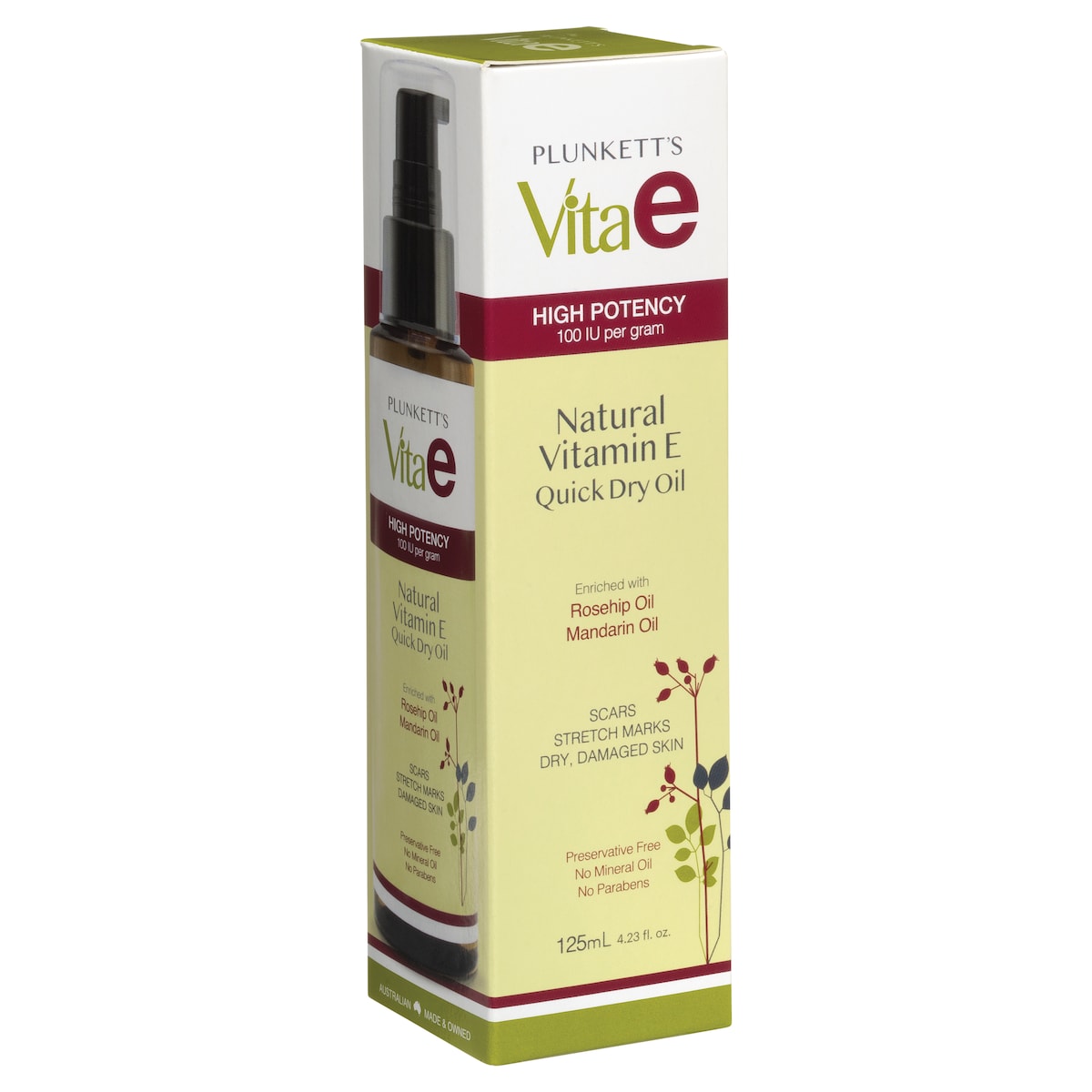 Plunketts Vitae Natural Vitamin E Quick Dry Oil 125Ml