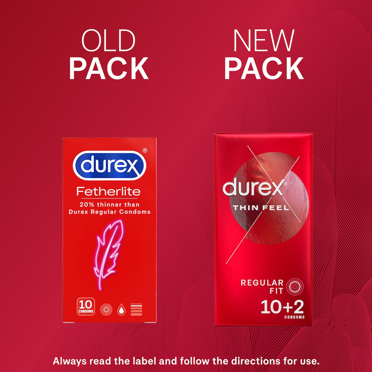 Durex Thin Feel Latex Condoms Regular Fit 10 + 2 Pack