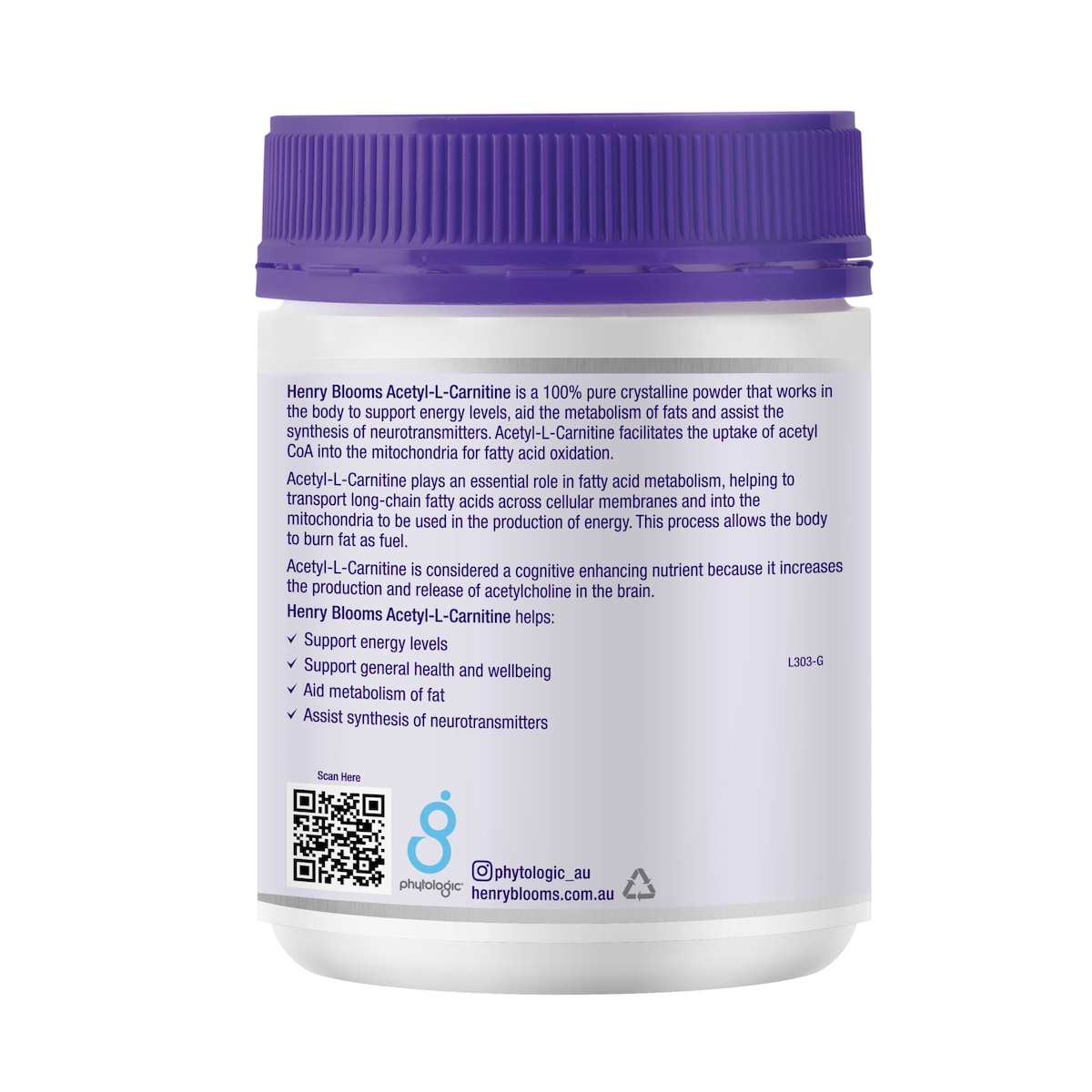 Henry Blooms Acetyl L-Carnitine Powder 250G