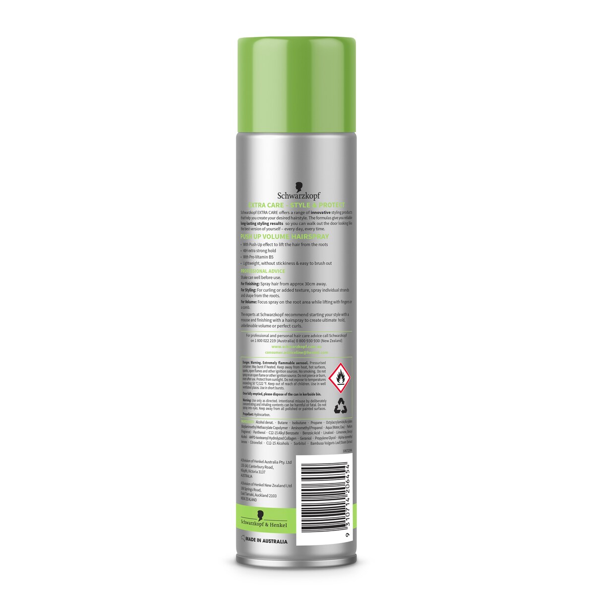 Schwarzkopf Extra Care Push Up Volume Hairspray 250G