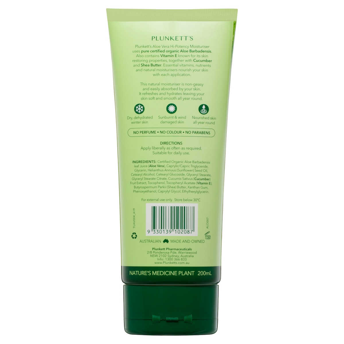 Plunketts Aloe Vera Moisturiser + Vitamin E 200Ml