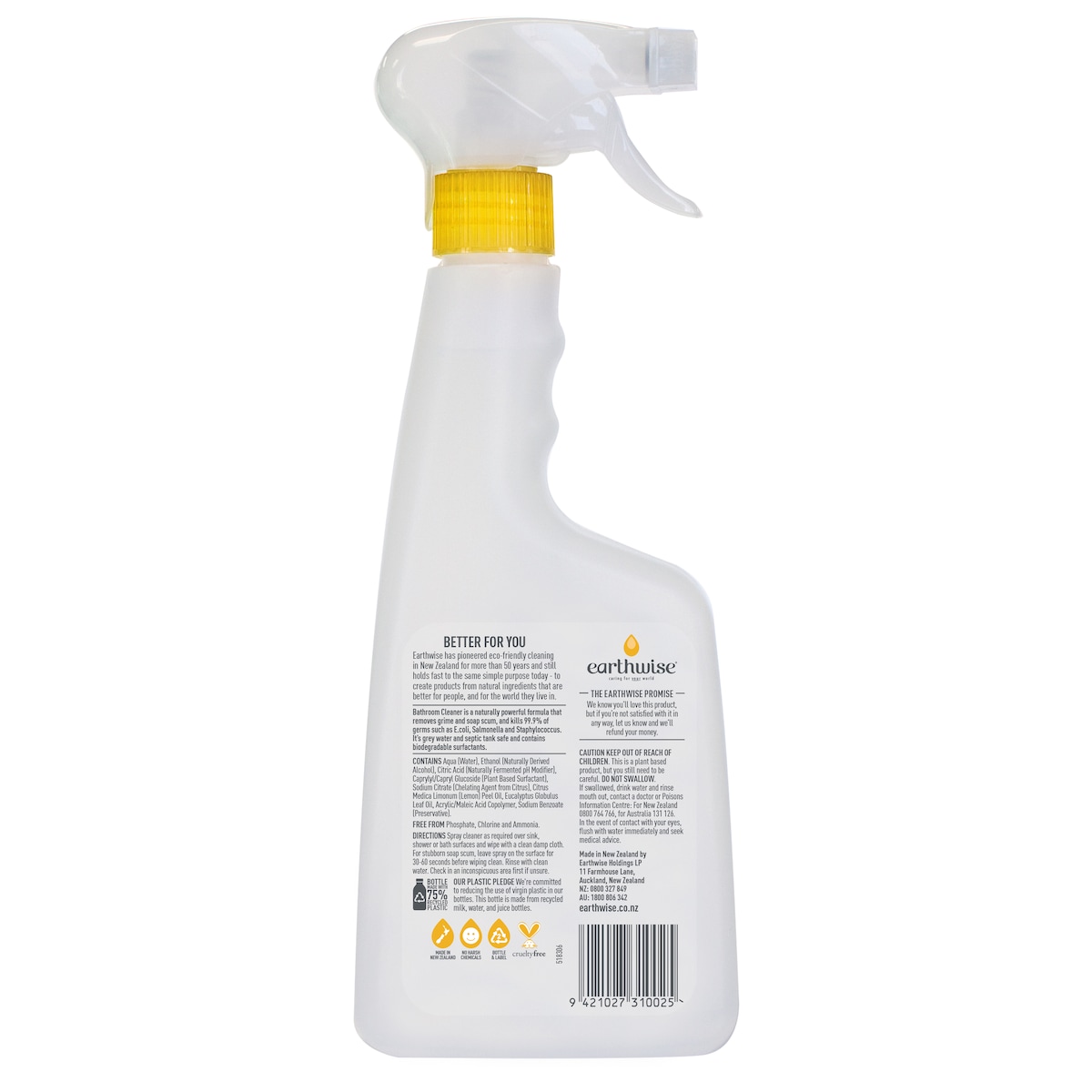 Earthwise Shower & Bathroom Cleaner Eucalyptus & Lemon 500Ml