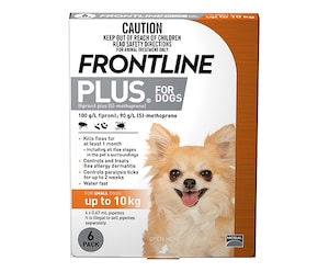 Frontline Plus For Small Dogs Up To 10Kg Orange 6 Doses