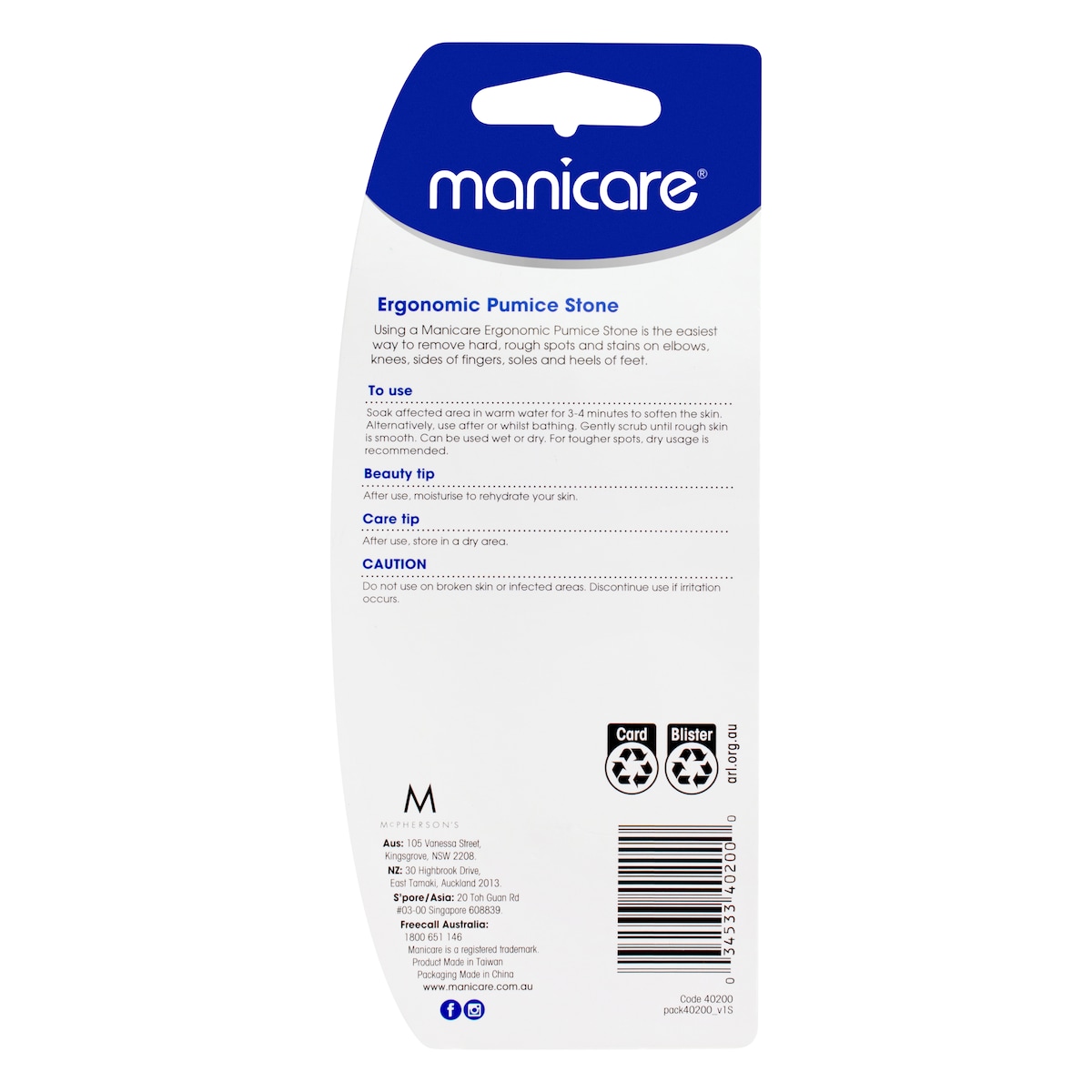 Manicare Ergonomic Pumice Mouse Stone