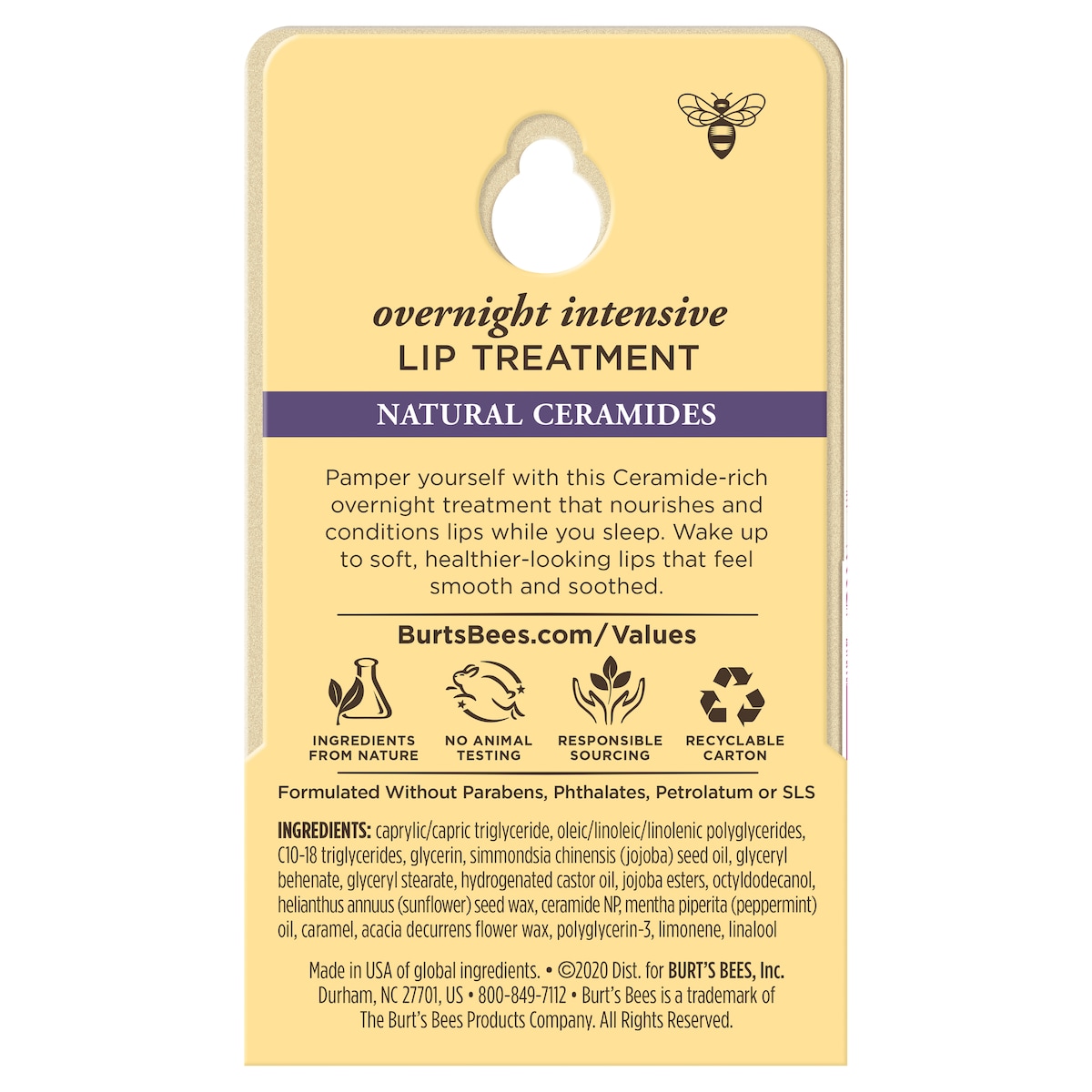 Burts Bees Overnight Intensive Lip Treatment 7.08G