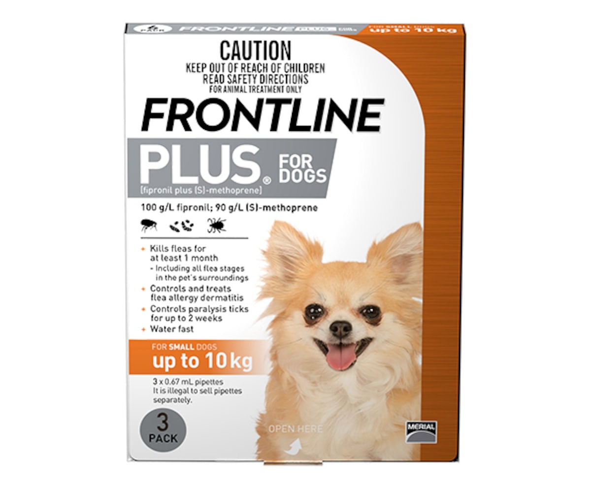 Frontline Plus For Small Dogs Up To 10Kg Orange 3 Doses