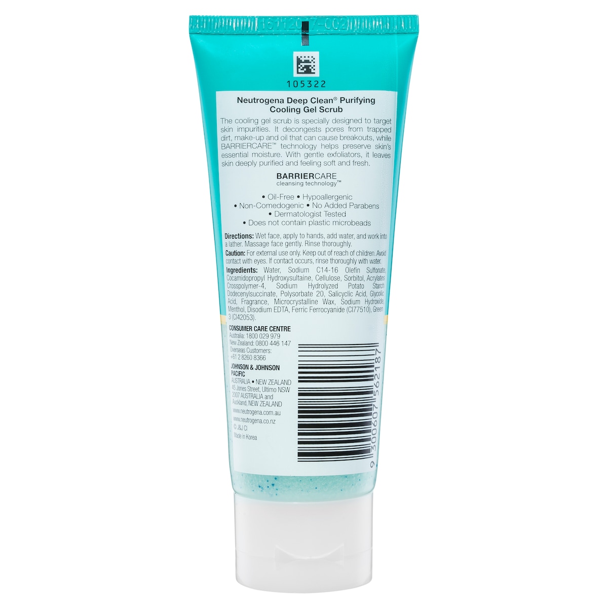 Neutrogena Deep Clean Purifying Cooling Gel Scrub 100G