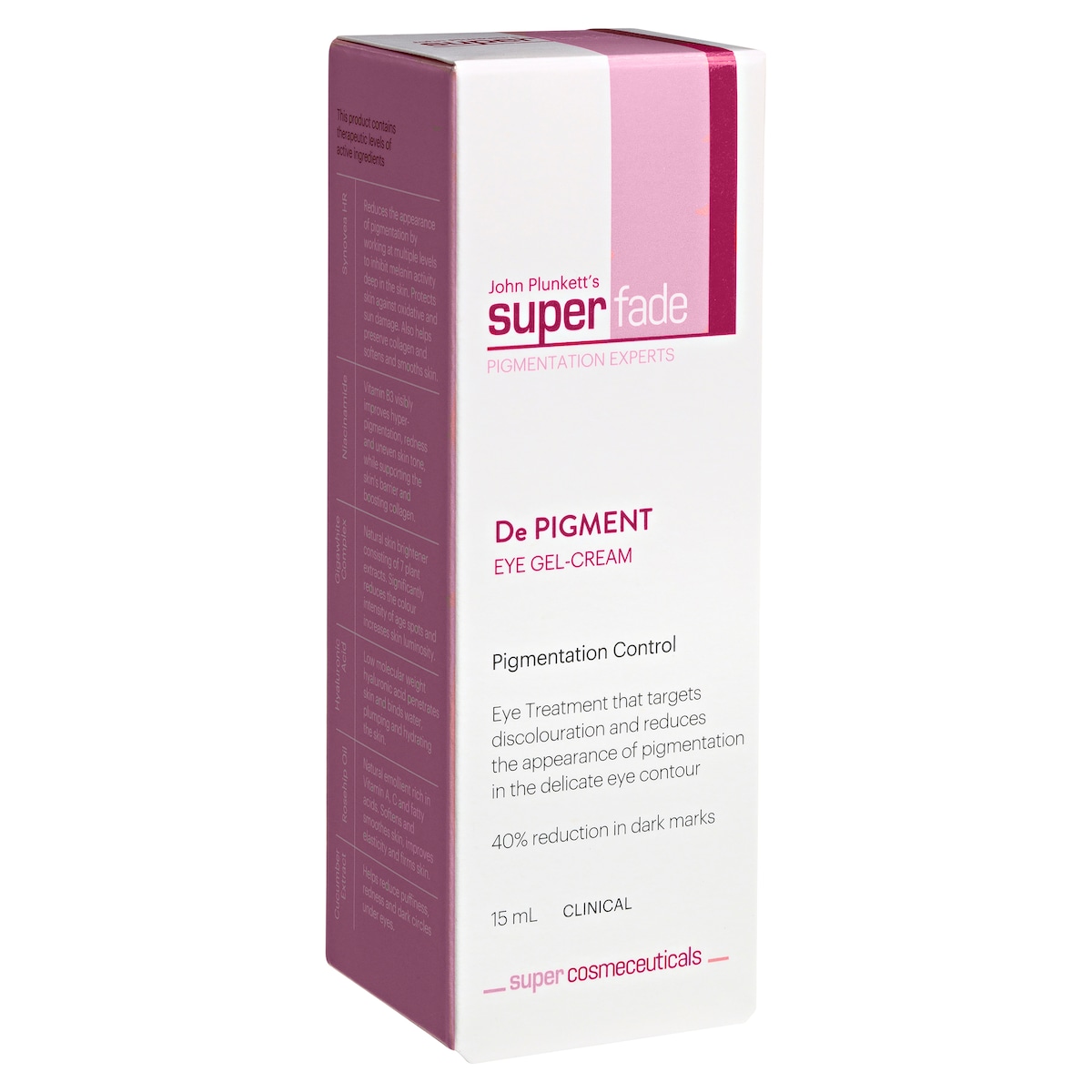 John Plunketts Superfade De Pigment Eye Gel-Cream 15Ml