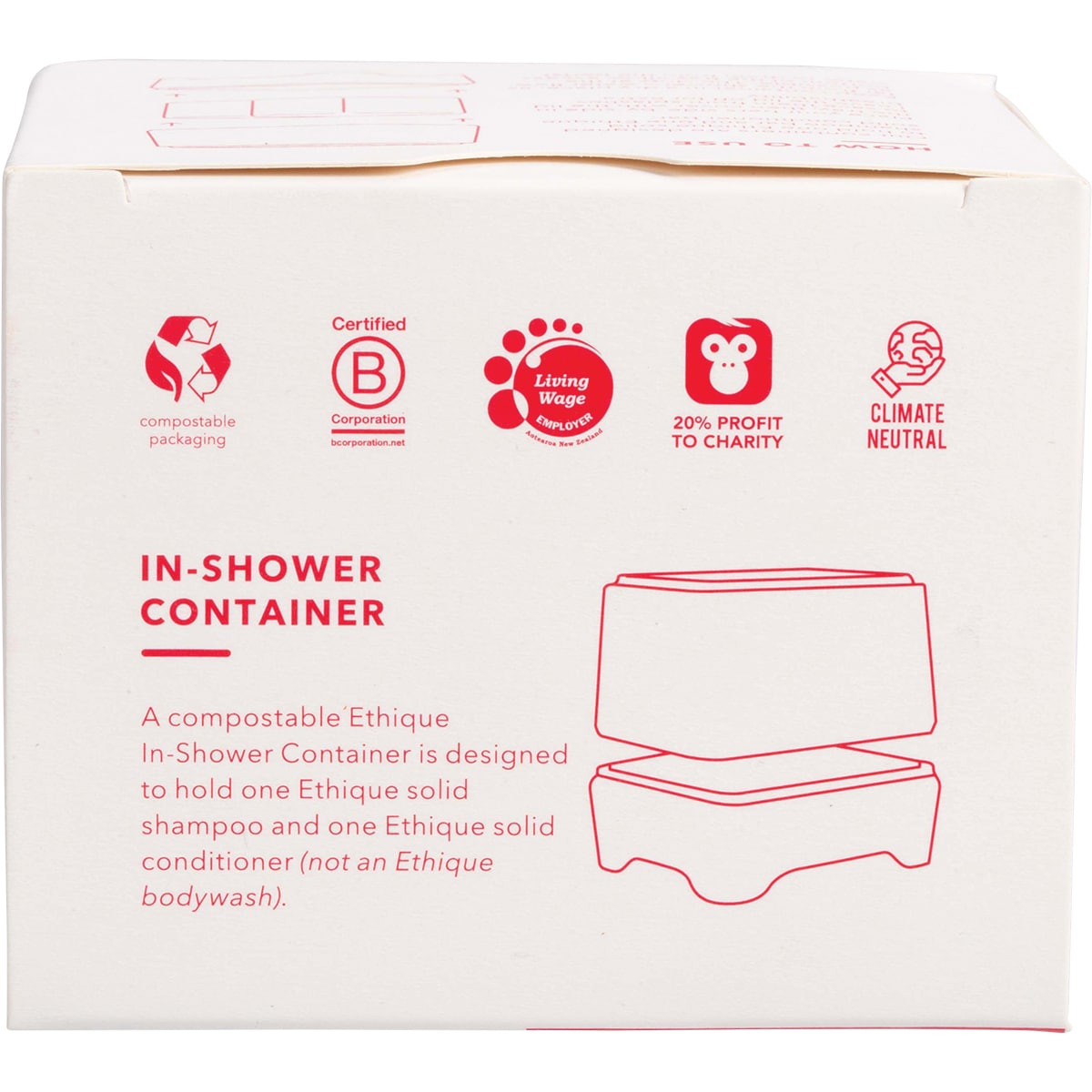 Ethique Bamboo & Cornstarch Shower Container White 1 Pack
