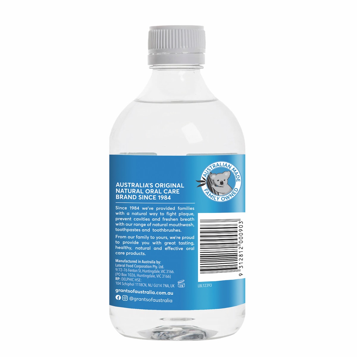 Grants Natural Mouthwash Mint Flavoured 500Ml