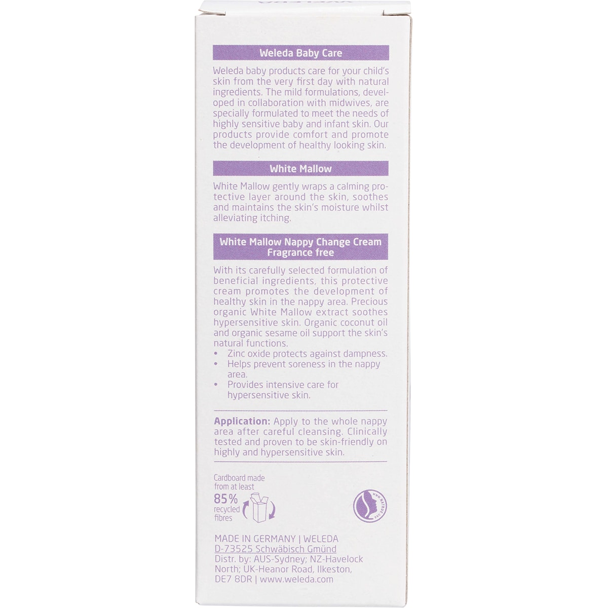 Weleda Baby Derma White Mallow Nappy Change Cream 50Ml