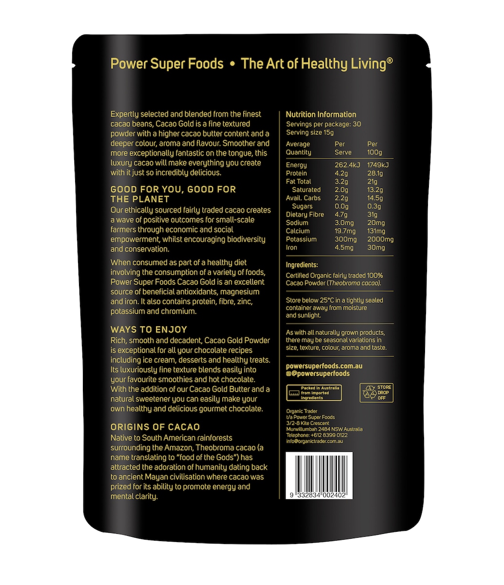 Power Super Foods Cacao Gold Powder 225G