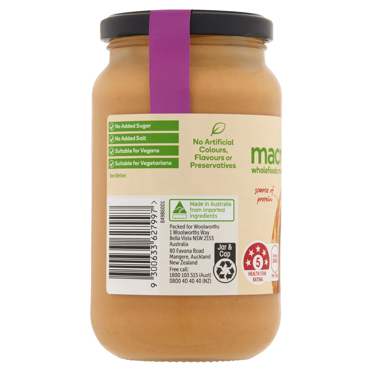 Macro Organic Crunchy Peanut Butter 375G